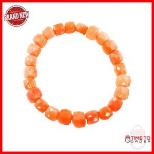 Carnelian Crystal Stretch Bracelet 7-8mm Beads Chakra Healing Boho